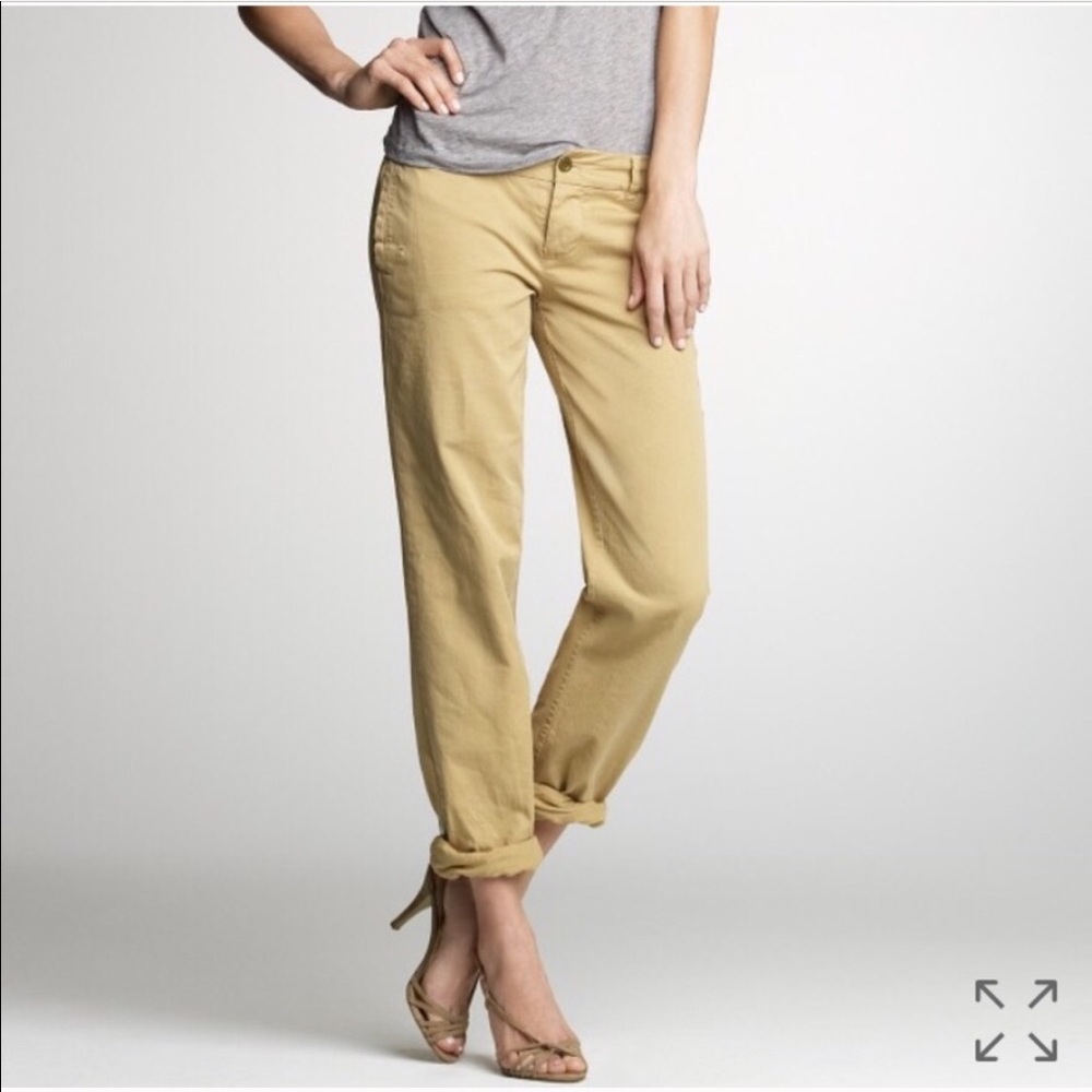 J Crew distressed boyfriend chinos
